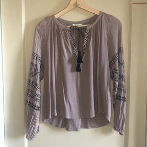 Lucky Brand embroidered peasant top
